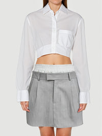 Double Waistband Pinstripe Trouser Skort