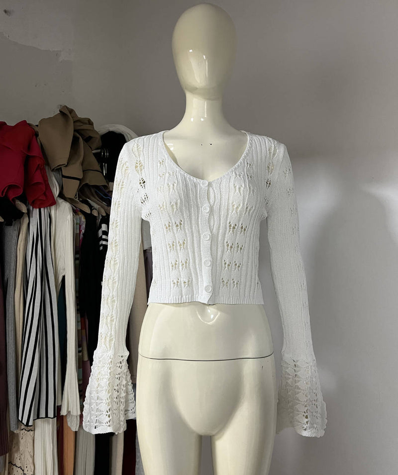 Sexy Hollow Out Cutout Knitted Cardigan