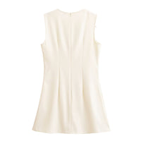 Minimalist Lace Bow Slip Mini Dress