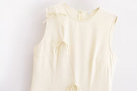 Minimalist Lace Bow Slip Mini Dress