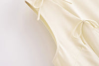Minimalist Lace Bow Slip Mini Dress