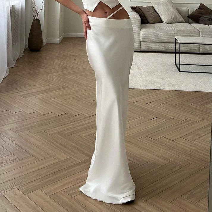 Solid Color Long Skirt