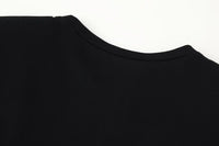 Women Clothing Strap Padded Shoulder Patchwork round Neck Sleeveless Dress