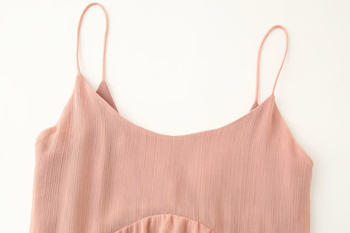 Women Slim Fit Sexy Backless Laminated Decoration Dress Women