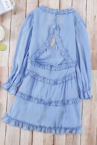 Sexy Deep V Ruffled Knee-Length Dress