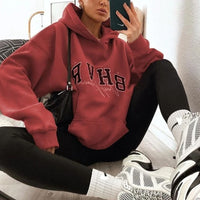 Graphic Print Velvet-Lined Hoodie