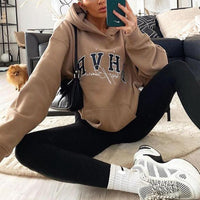 Graphic Print Velvet-Lined Hoodie