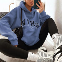 Graphic Print Velvet-Lined Hoodie