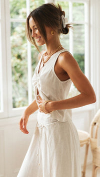 Chic Drawstring Wide-Leg Two-Piece Set