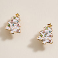 Christmas Tree Enamel Stud Earrings