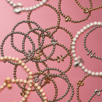 Bubble Letters Beaded Stretch Bracelet 16 Assorted Pack