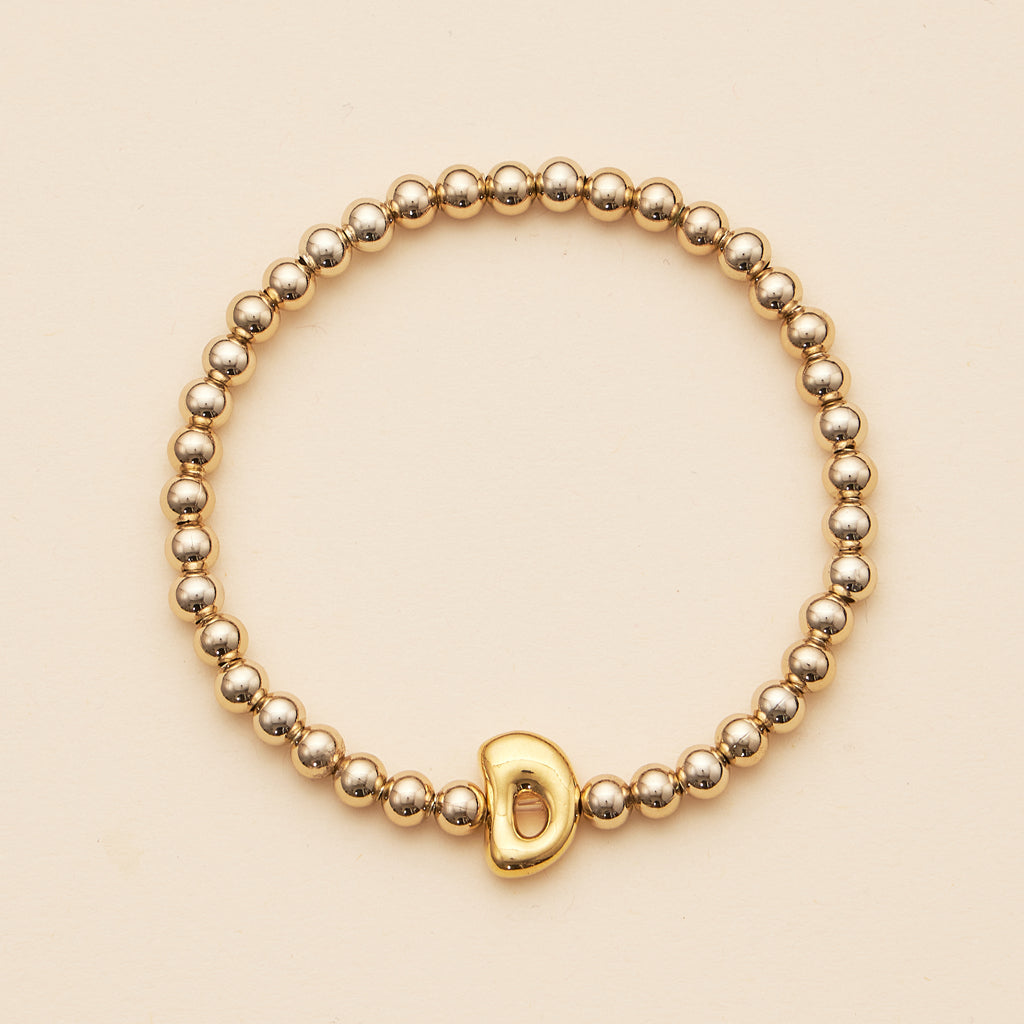 Bubble Letters Beaded Stretch Bracelet 16 Assorted Pack