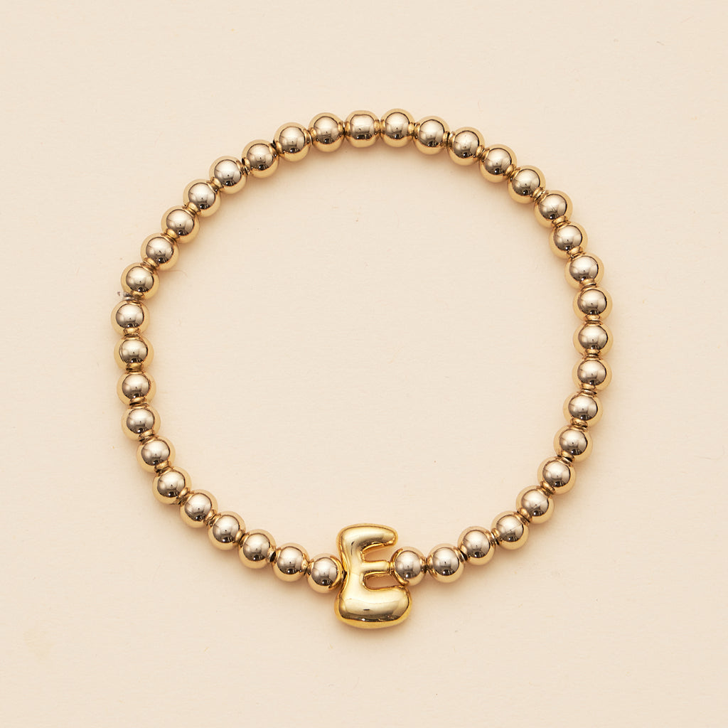 Bubble Letters Beaded Stretch Bracelet 16 Assorted Pack