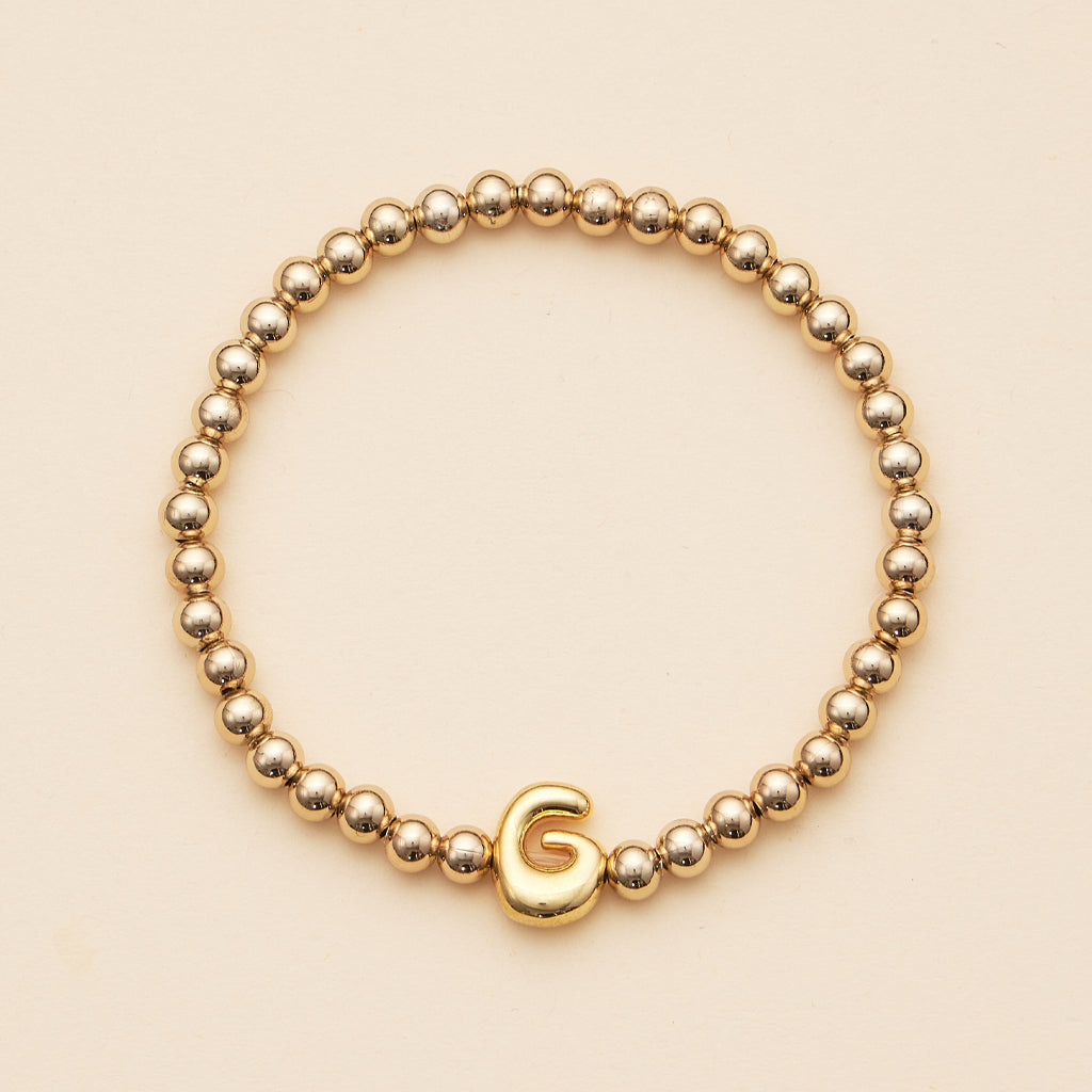 Bubble Letters Beaded Stretch Bracelet 16 Assorted Pack