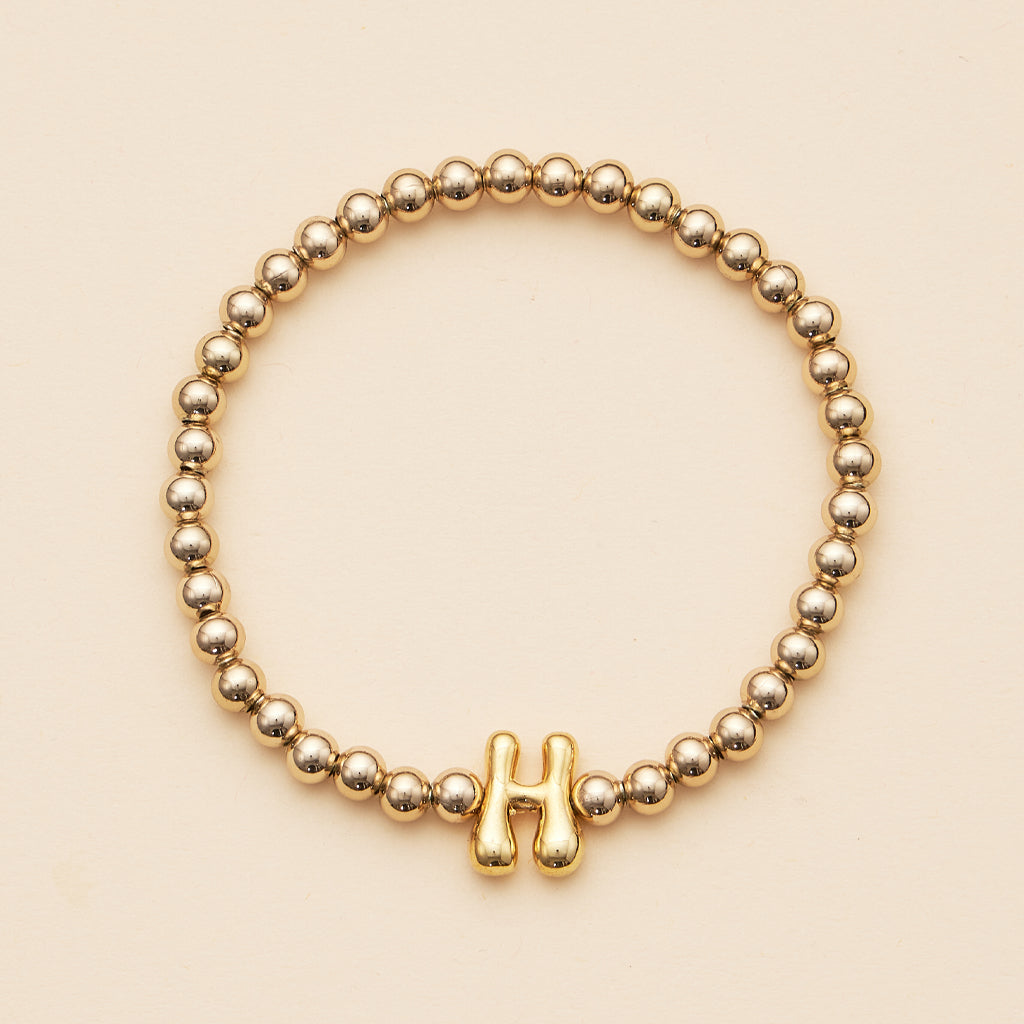Bubble Letters Beaded Stretch Bracelet 16 Assorted Pack