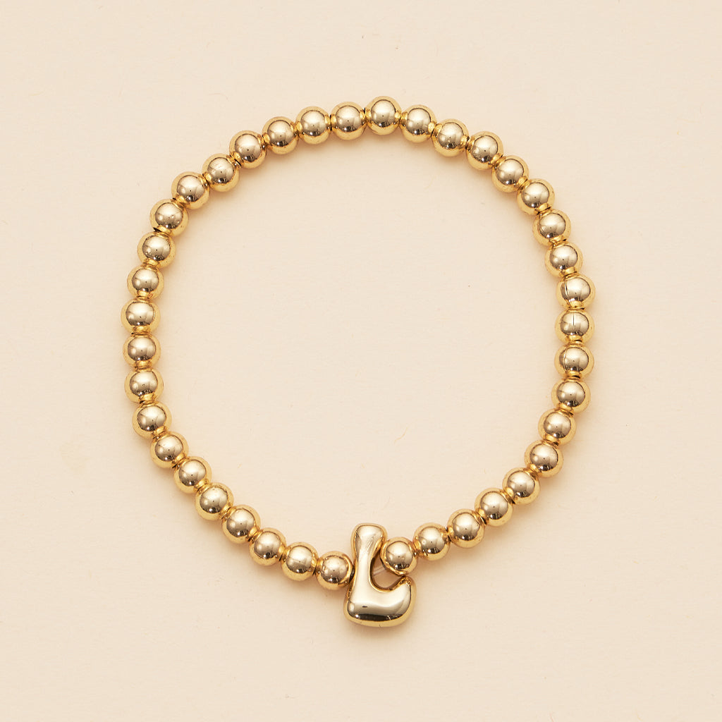 Bubble Letters Beaded Stretch Bracelet 16 Assorted Pack