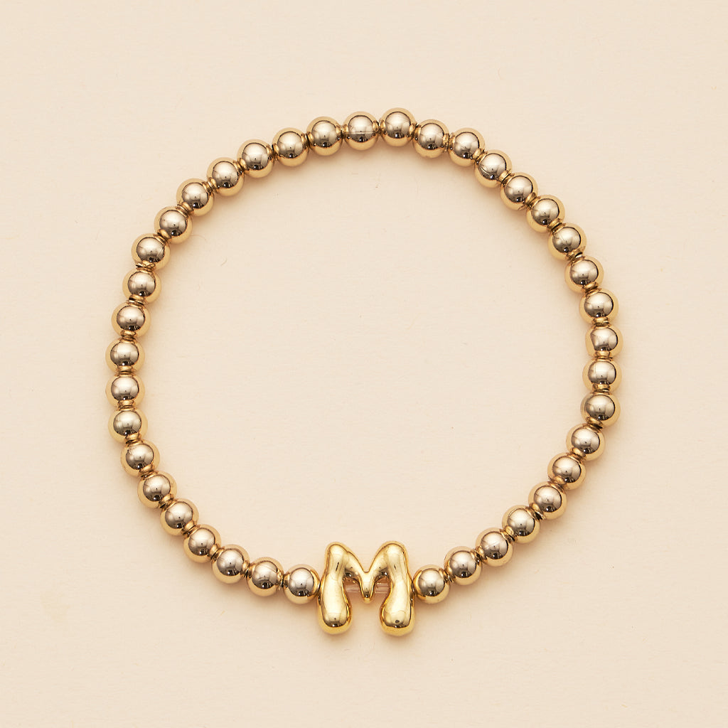 Bubble Letters Beaded Stretch Bracelet 16 Assorted Pack