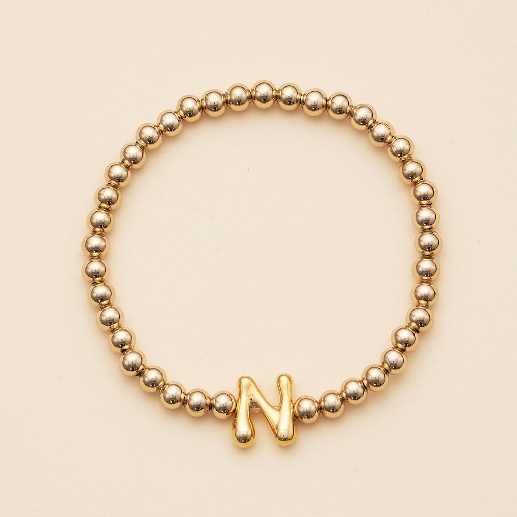 Bubble Letters Beaded Stretch Bracelet 16 Assorted Pack