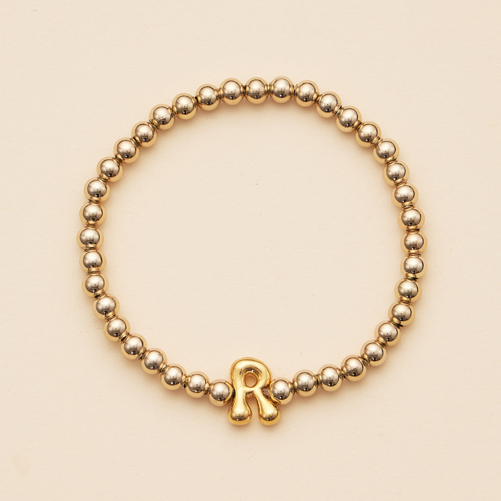 Bubble Letters Beaded Stretch Bracelet 16 Assorted Pack