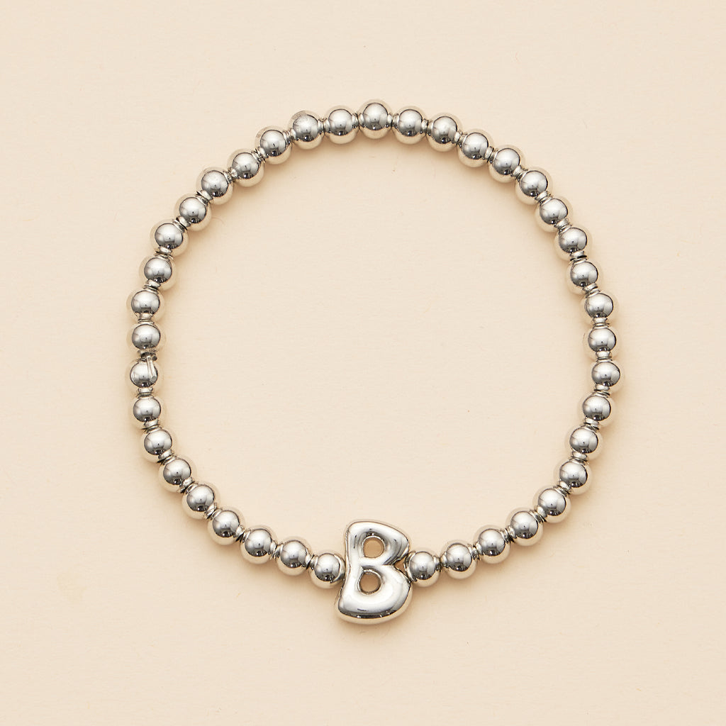 Bubble Letters Beaded Stretch Bracelet 16 Assorted Pack