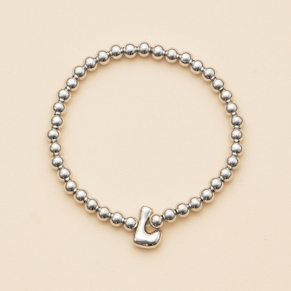 Bubble Letters Beaded Stretch Bracelet 16 Assorted Pack