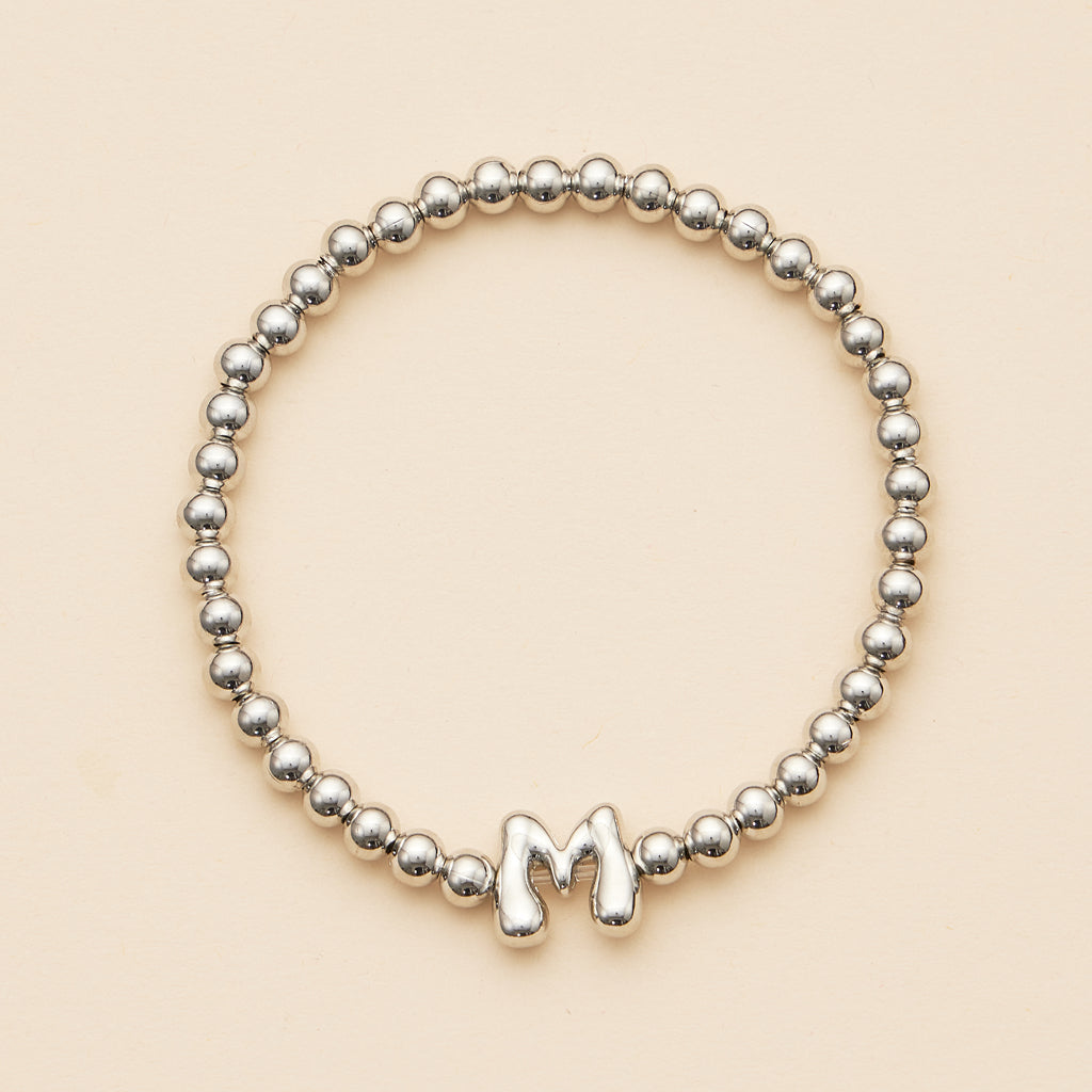 Bubble Letters Beaded Stretch Bracelet 16 Assorted Pack