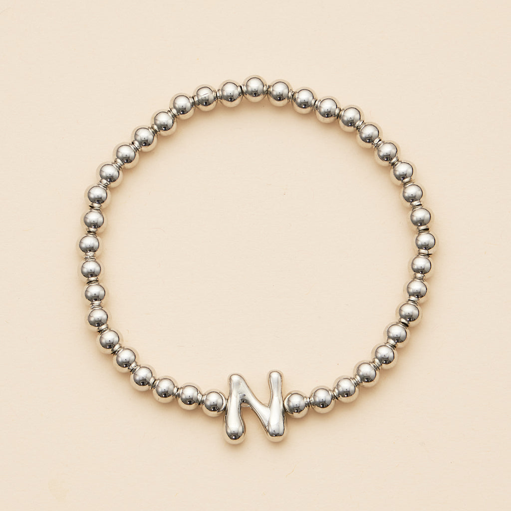 Bubble Letters Beaded Stretch Bracelet 16 Assorted Pack