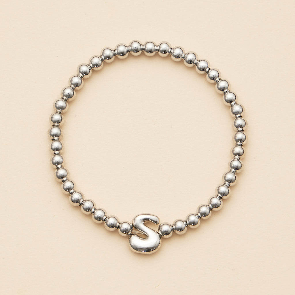 Bubble Letters Beaded Stretch Bracelet 16 Assorted Pack