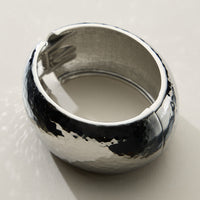 Hammered and Hollow Wide 18K Gold Cuff Bracelet