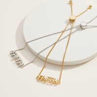 Faith Script Adjustable Bracelet in 18K Gold Dip or White Gold– Inspirational Jewelry