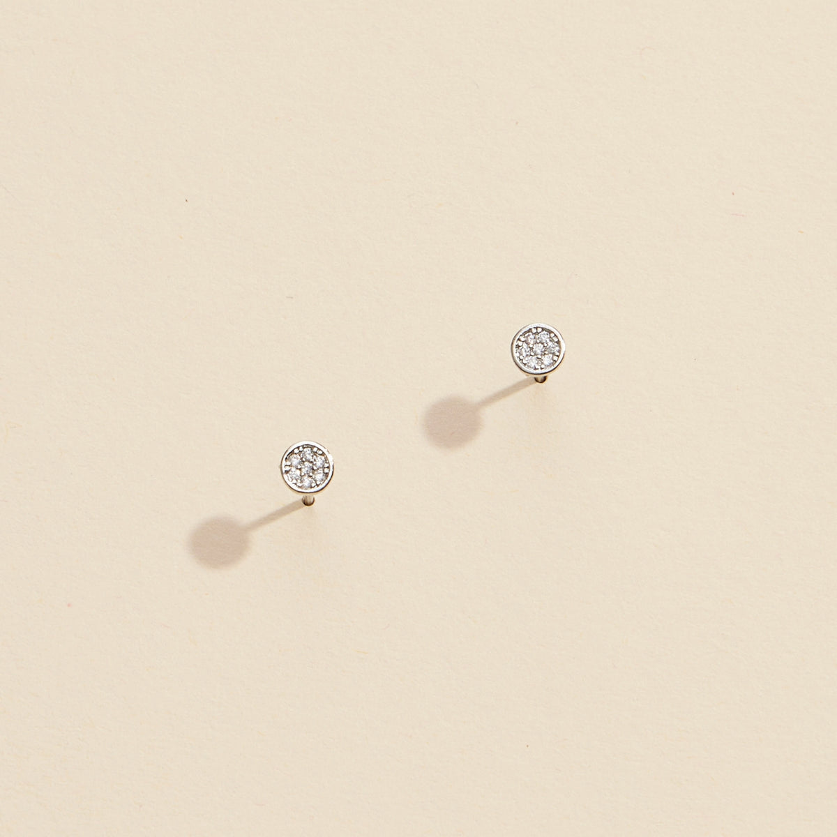Round Rhinestones Gold Dip Stud Earrings