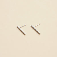 Bar Rhinestones Gold Dip Stud Earrings