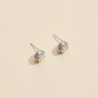 Oval Glass Stone Gold Dip Stud Earrings