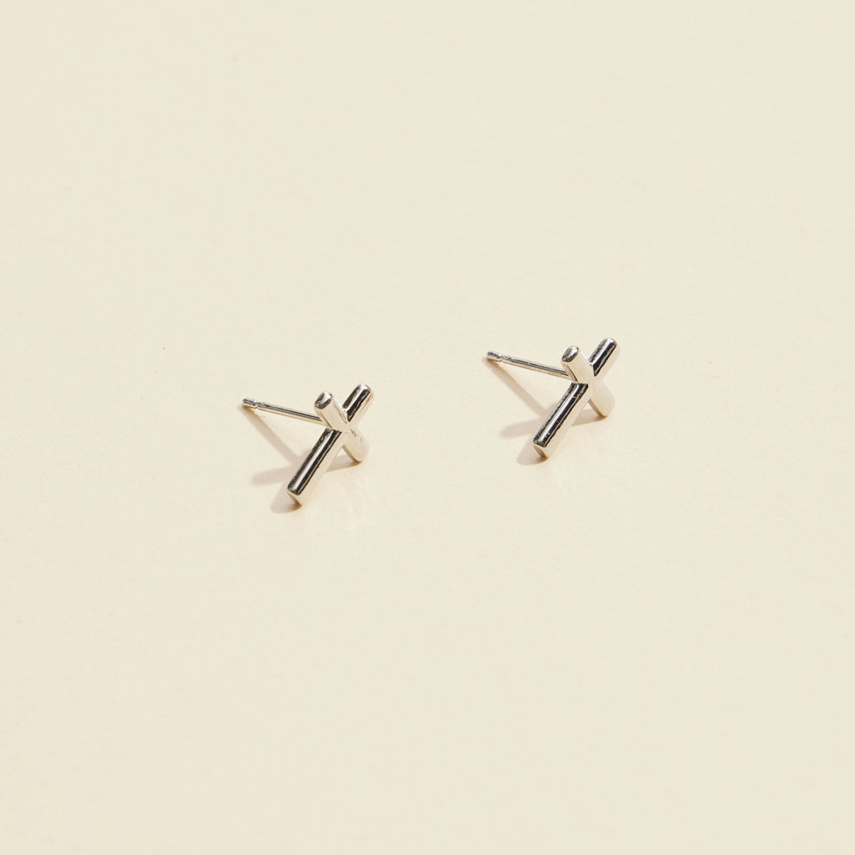 Cross Gold Dip Stud Earrings