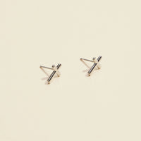 Cross Gold Dip Stud Earrings
