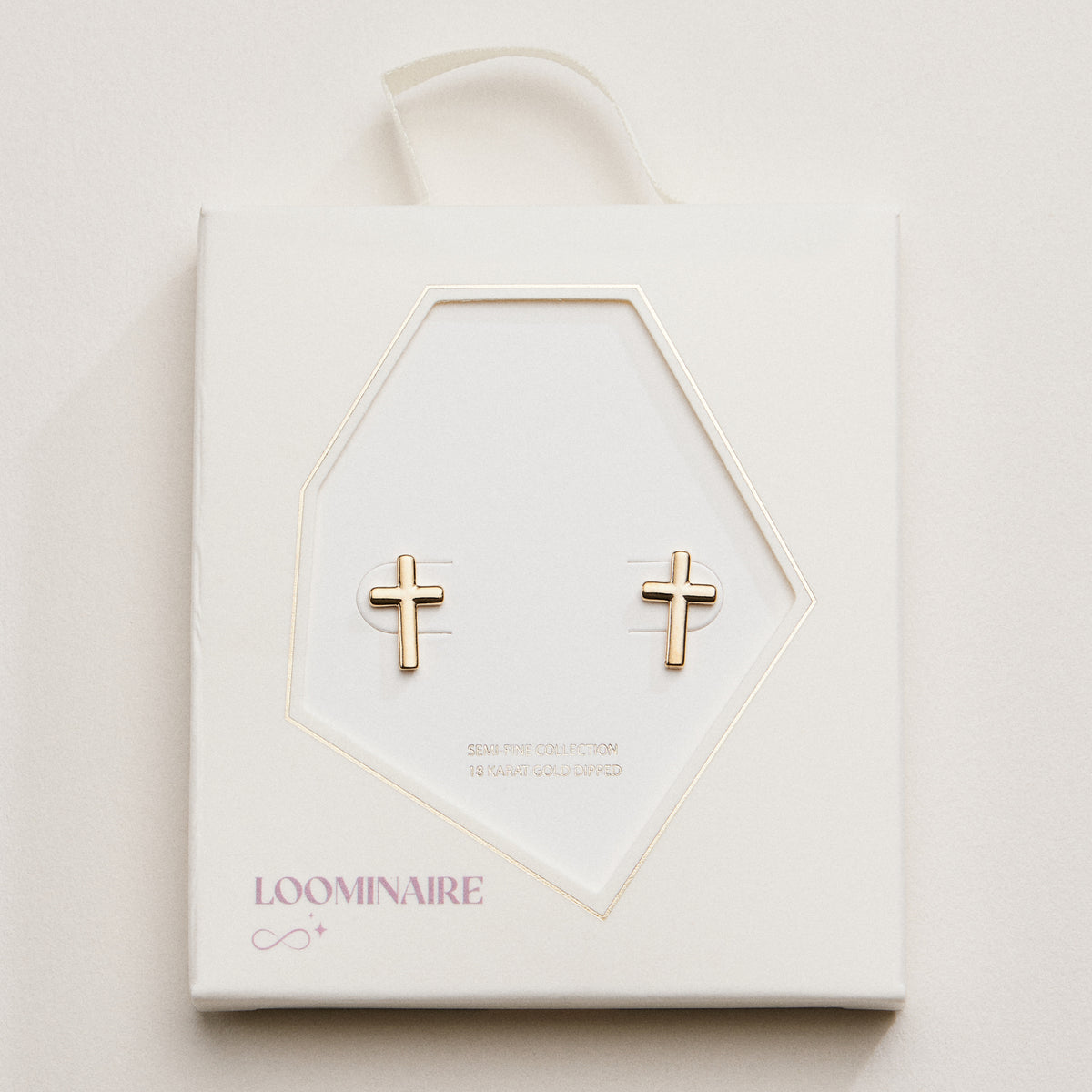 Cross Gold Dip Stud Earrings