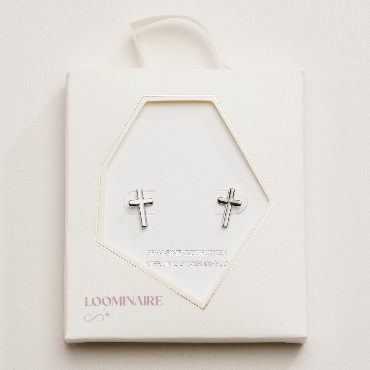 Cross Gold Dip Stud Earrings