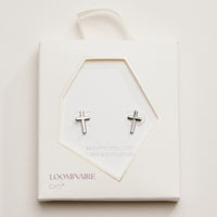 Cross Gold Dip Stud Earrings