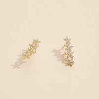 Linked Floral Gold Dip Stud Earrings