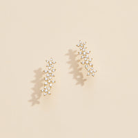 Linked Floral Gold Dip Stud Earrings