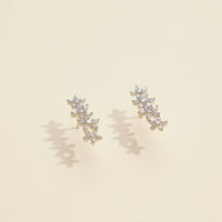 Linked Floral Gold Dip Stud Earrings