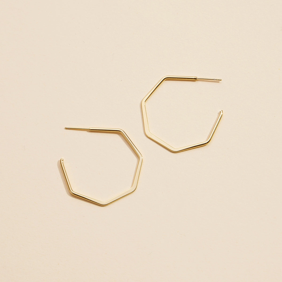 Geometric Gold Dip Hoop Earrings