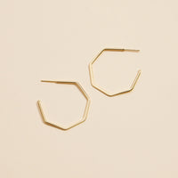 Geometric Gold Dip Hoop Earrings