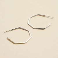 Geometric Gold Dip Hoop Earrings