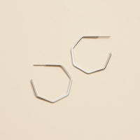 Geometric Gold Dip Hoop Earrings