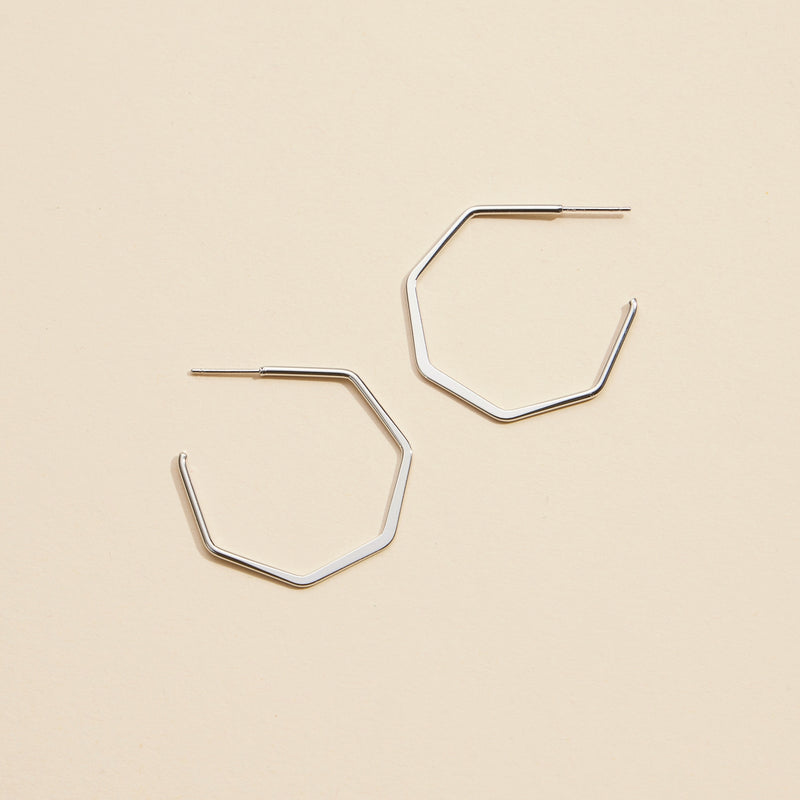 Geometric Gold Dip Hoop Earrings
