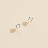 Glass Stone Gold Dip Stud Earrings