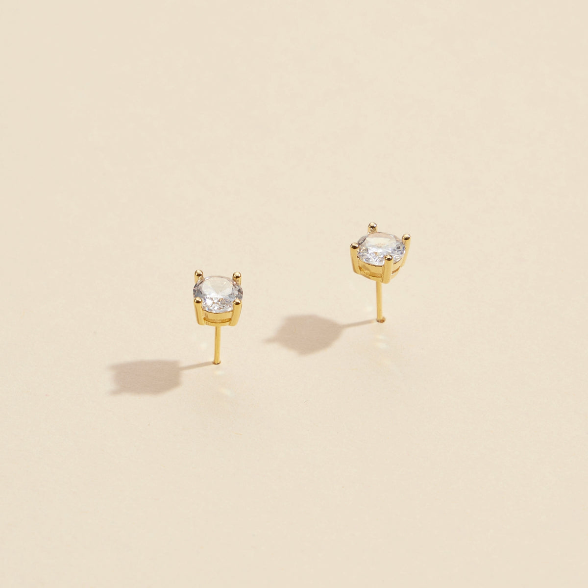 Glass Stone Gold Dip Stud Earrings