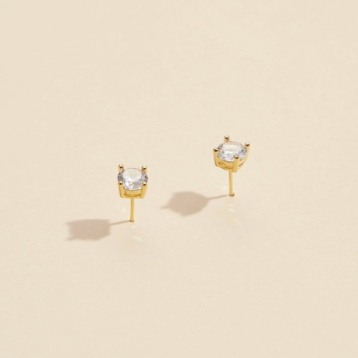 Glass Stone Gold Dip Stud Earrings