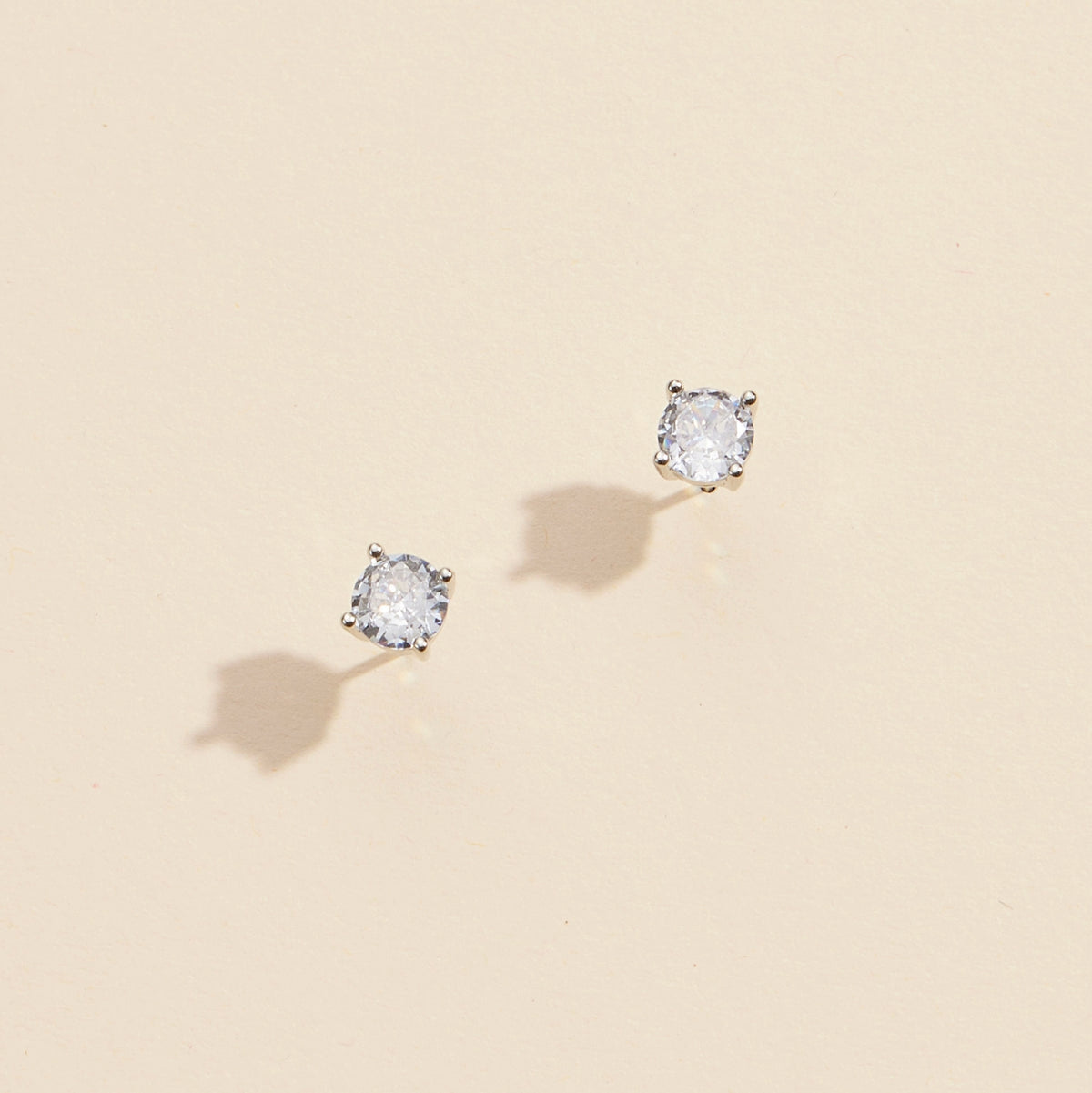 Glass Stone Gold Dip Stud Earrings